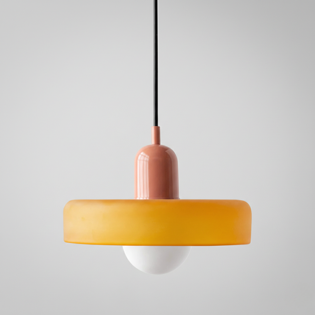 Retro Glass Pendant Light 25cm – Color Hanging Lamp