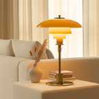Danish Style Amber Glass Table Lamp