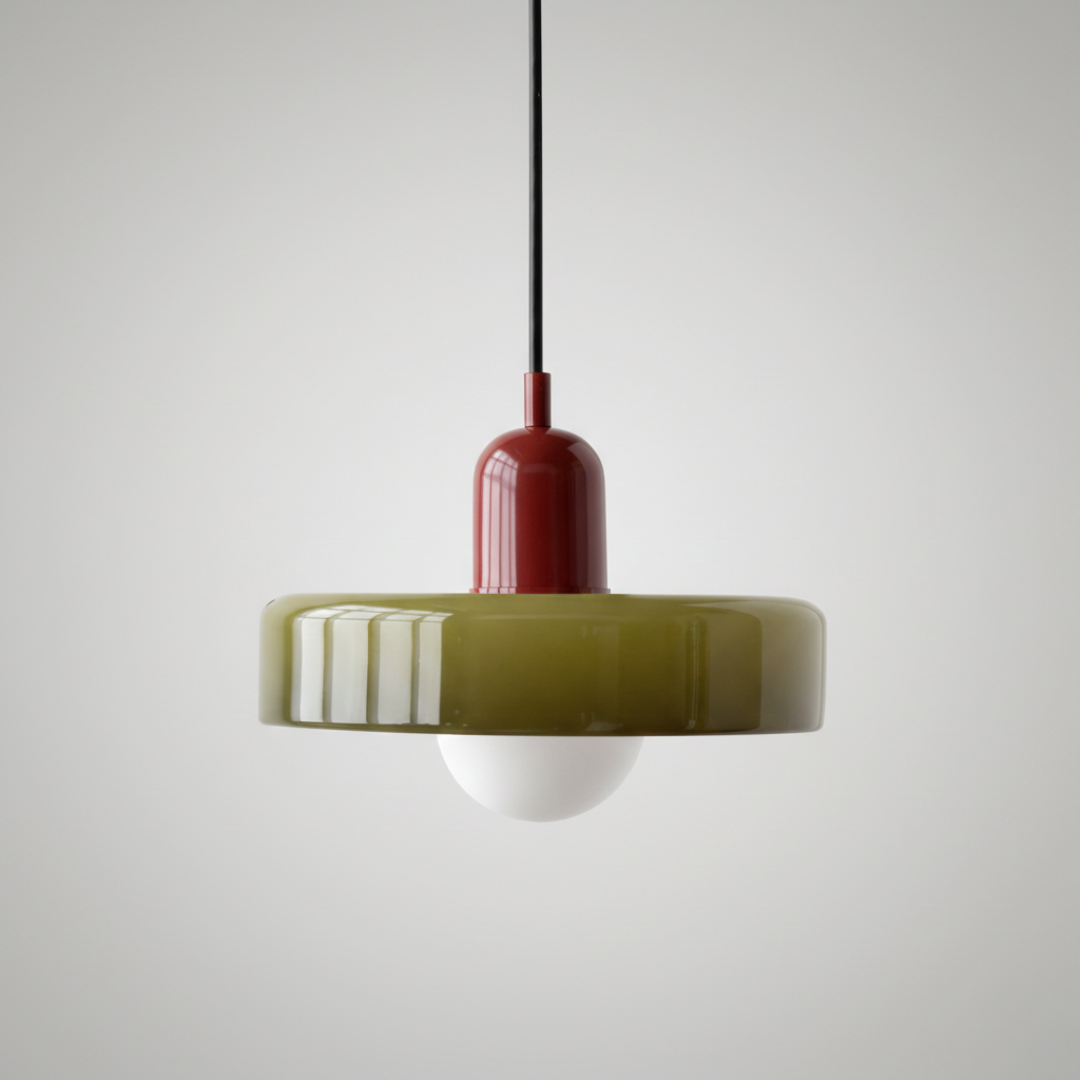 Retro Glass Pendant Light 25cm – Color Hanging Lamp