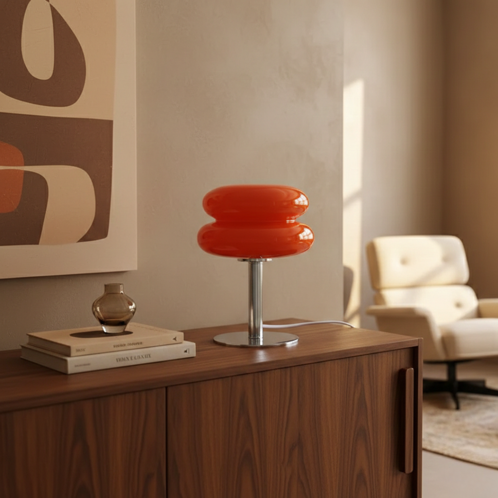 Aurelio Orbit Table Lamp – Modern Bauhaus Glass Design