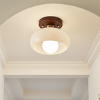 Lumière Bauhaus Cream Flush Ceiling Light