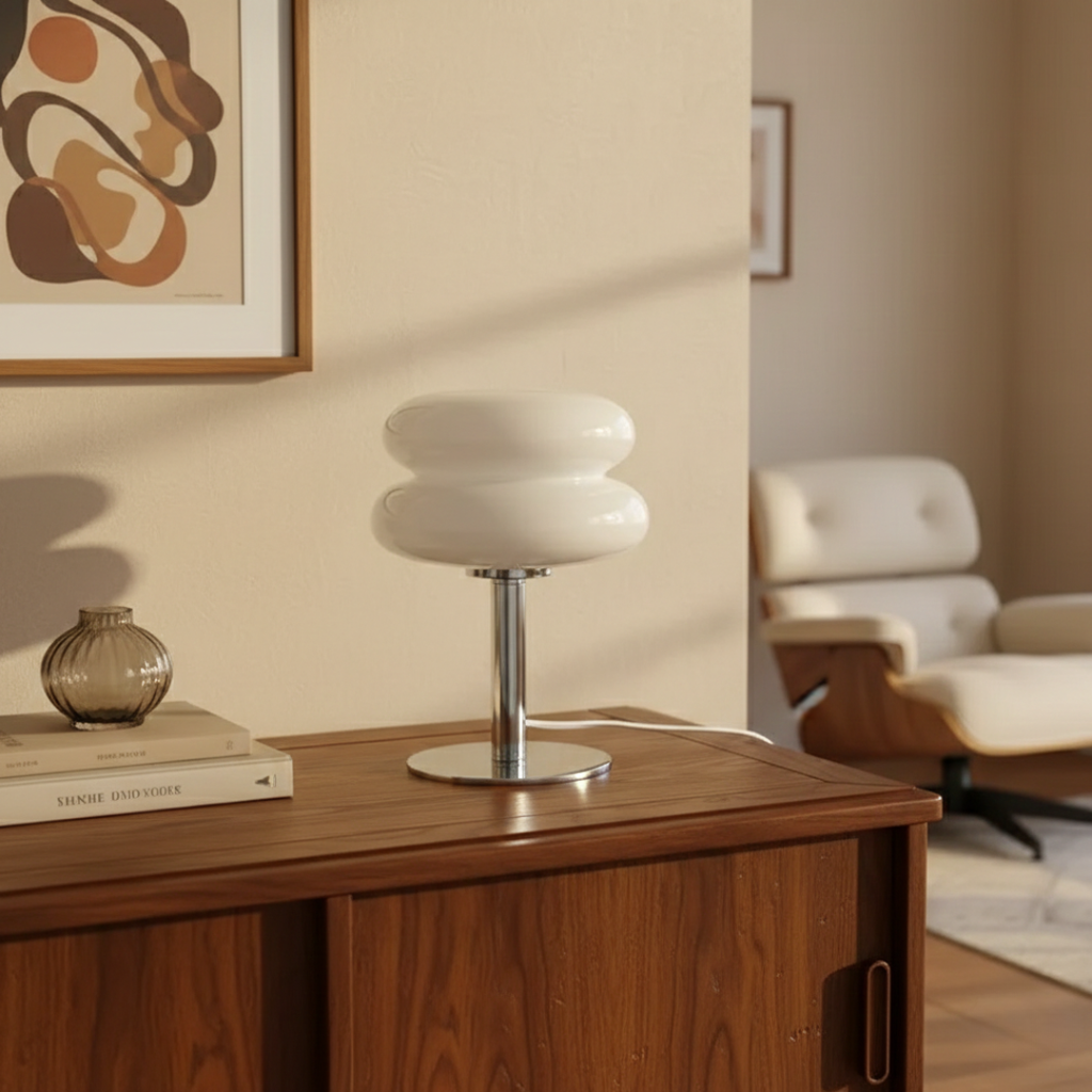 Aurelio Orbit Table Lamp – Modern Bauhaus Glass Design