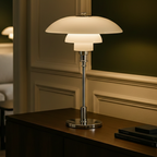 Danish Style Amber Glass Table Lamp