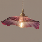Cullivan Flower Pendant Light - Red Ribbed Glass