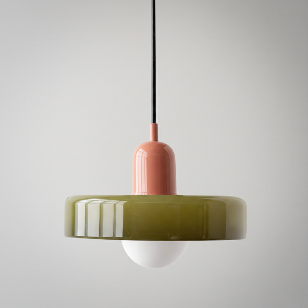 Retro Glass Pendant Light 25cm – Color Hanging Lamp