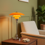 Danish Style Amber Glass Table Lamp