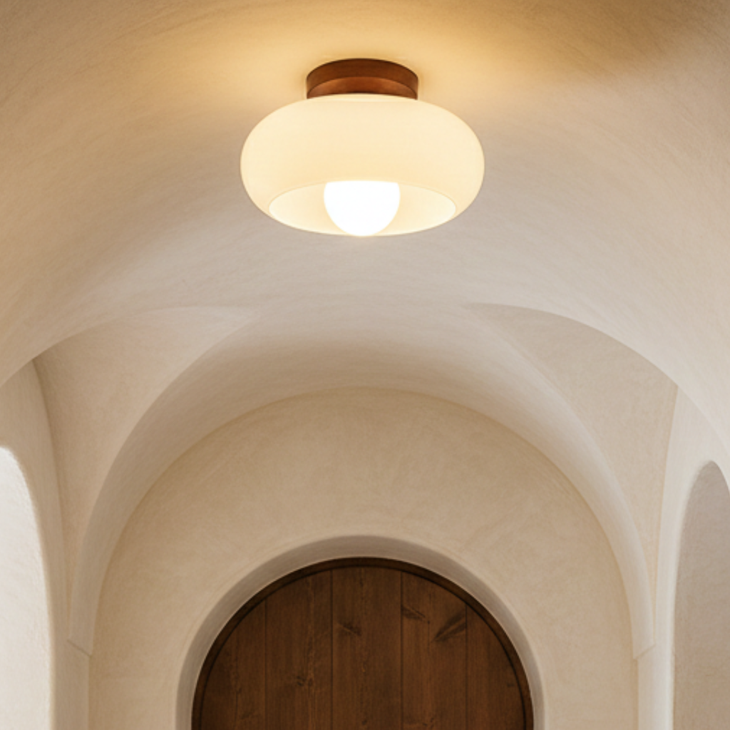 Lumière Bauhaus Cream Flush Ceiling Light