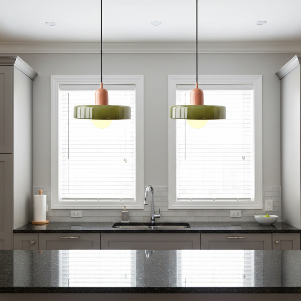 Retro Glass Pendant Light 25cm – Color Hanging Lamp