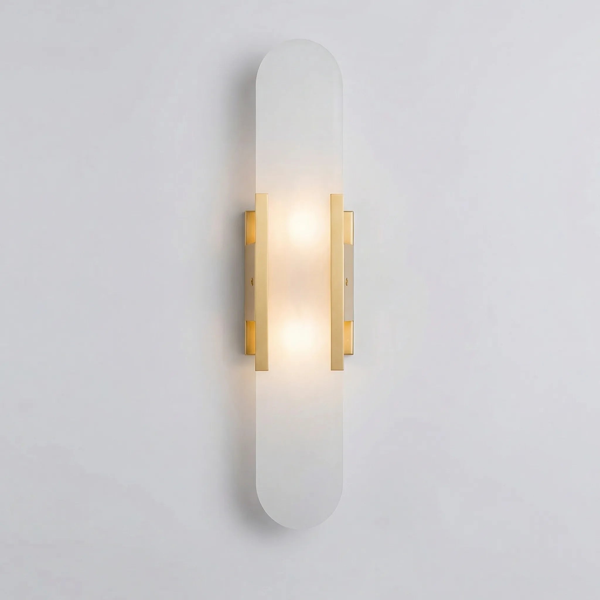 Lumevara - Elongated Alabaster Wall Sconce With Brass Fittings