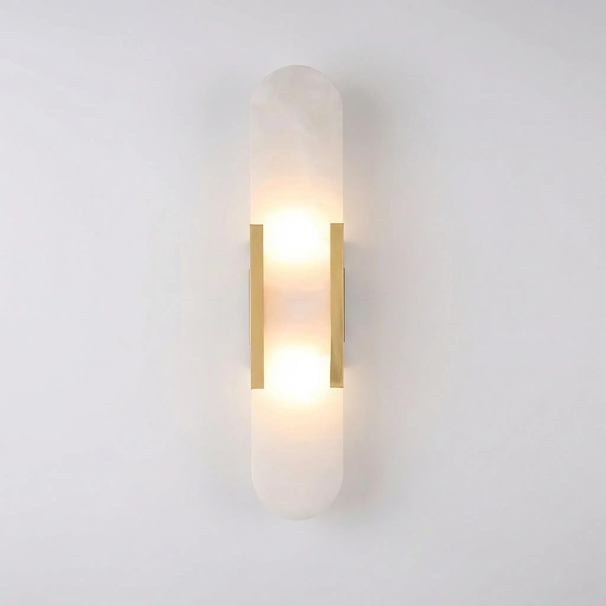 Lumevara - Elongated Alabaster Wall Sconce With Brass Fittings