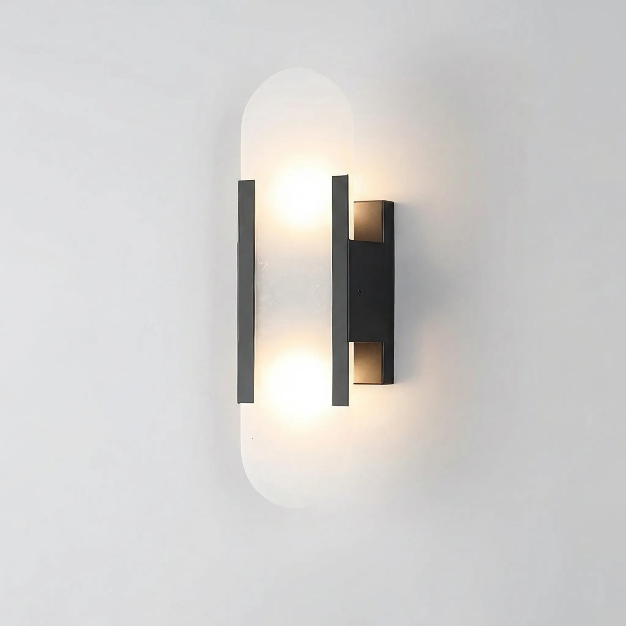 Lumevara - Elongated Alabaster Wall Sconce With Brass Fittings