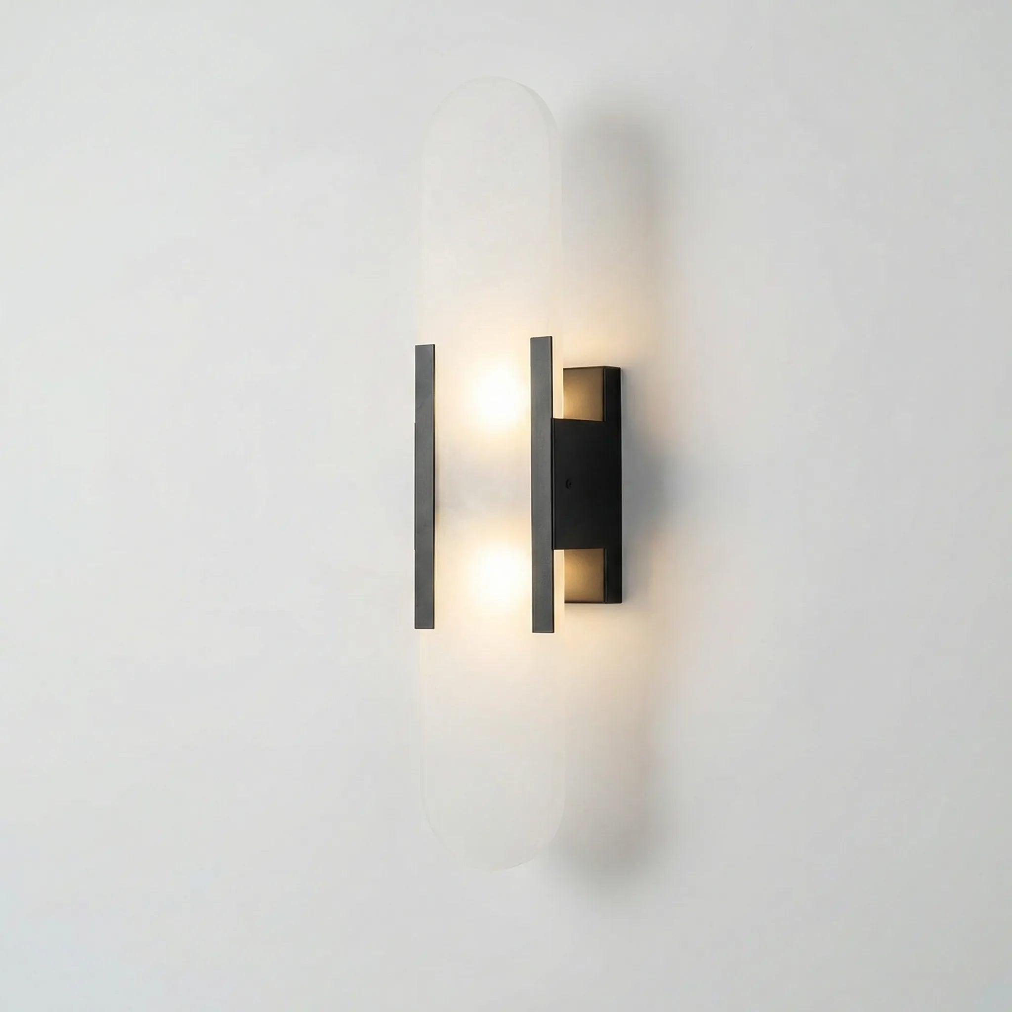 Lumevara - Elongated Alabaster Wall Sconce With Brass Fittings