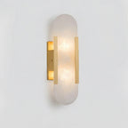 Lumevara - Elongated Alabaster Wall Sconce With Brass Fittings