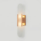 Lumevara - Elongated Alabaster Wall Sconce With Brass Fittings