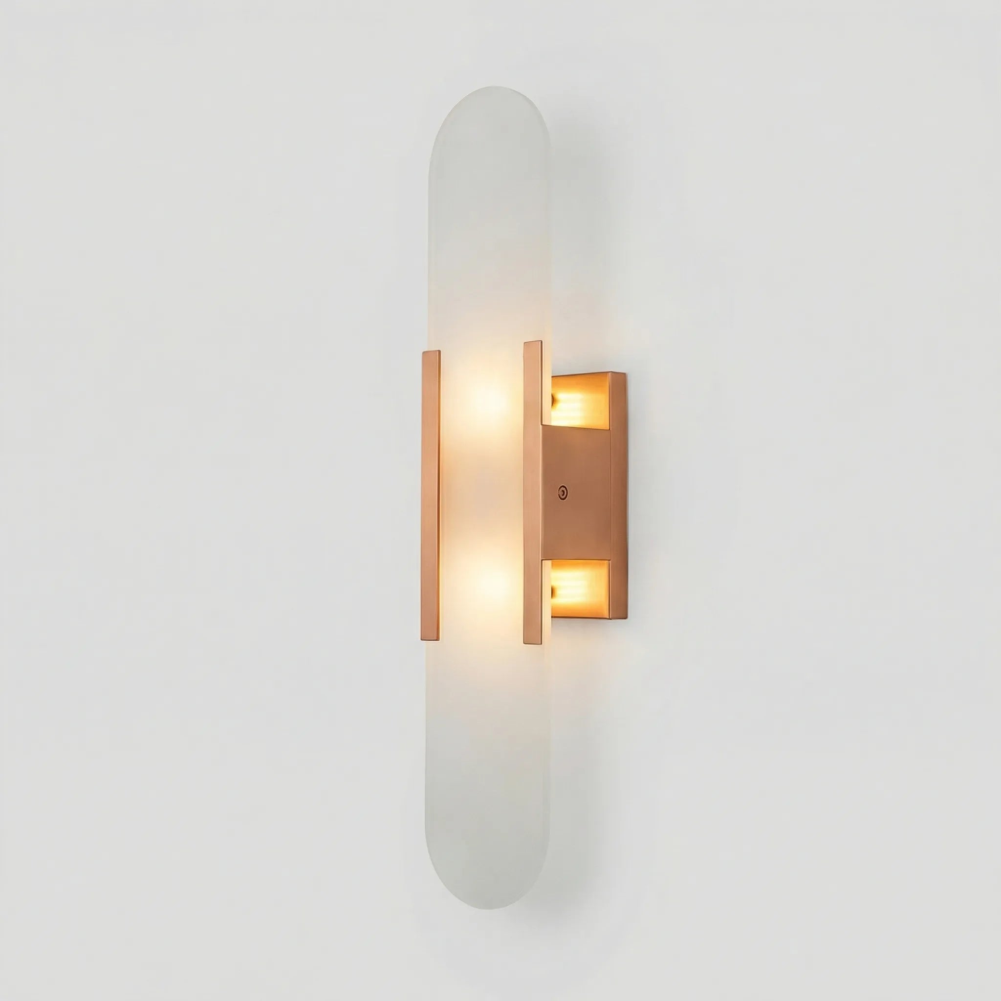 Lumevara - Elongated Alabaster Wall Sconce With Brass Fittings